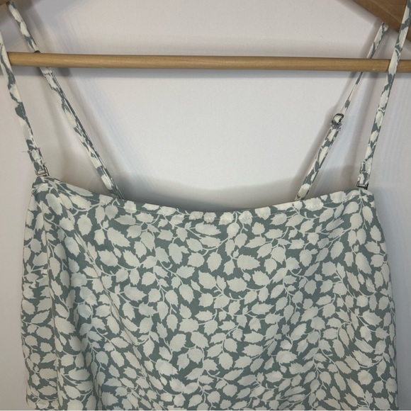 Abercrombie & Fitch Scarf Cami Top, S, Blue-Green Floral Print, Removable Straps - Picture 5 of 9